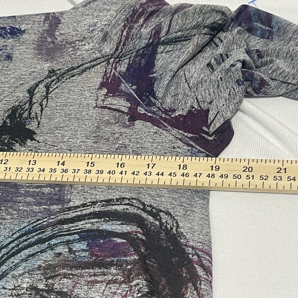 Jess & Jane - Gray Abstract Print "OAP" Long Sleeve Shirt Womens Small -Made USA - Picture 5 of 8
